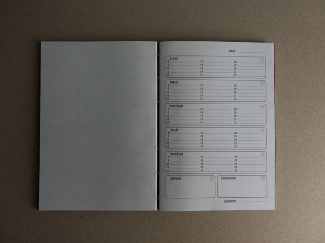Agenda à remplir - Bleu uni
