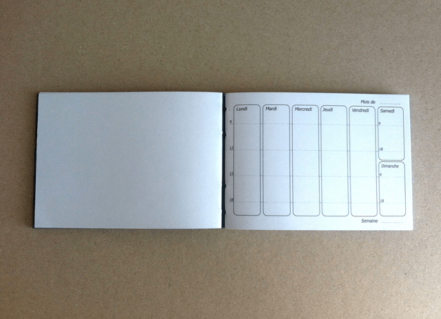 Agenda à remplir - Format paysage - Bleu à motifs
