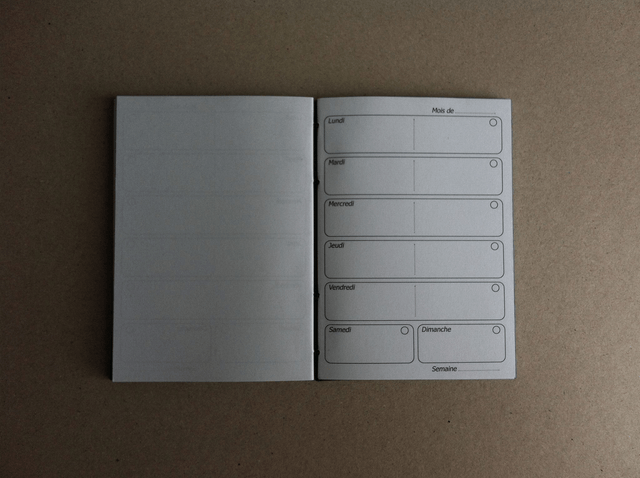 Agenda à remplir - Bleu uni