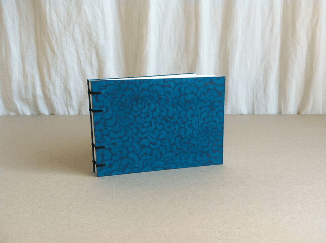 Agenda à remplir - Format paysage - Bleu à motifs